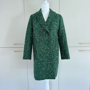 J. Crew Daphne Green Tweed Women's Coat